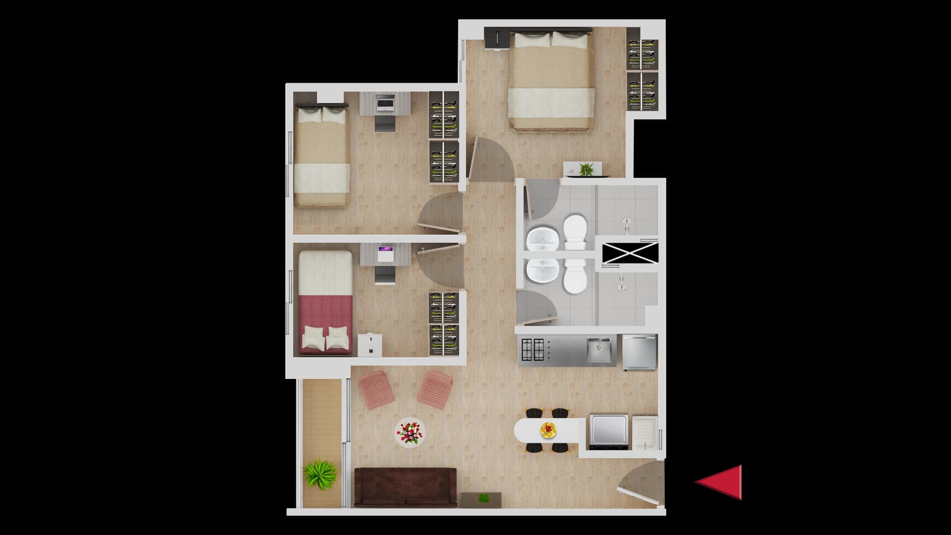 Render apartasuite 3 APTO 107