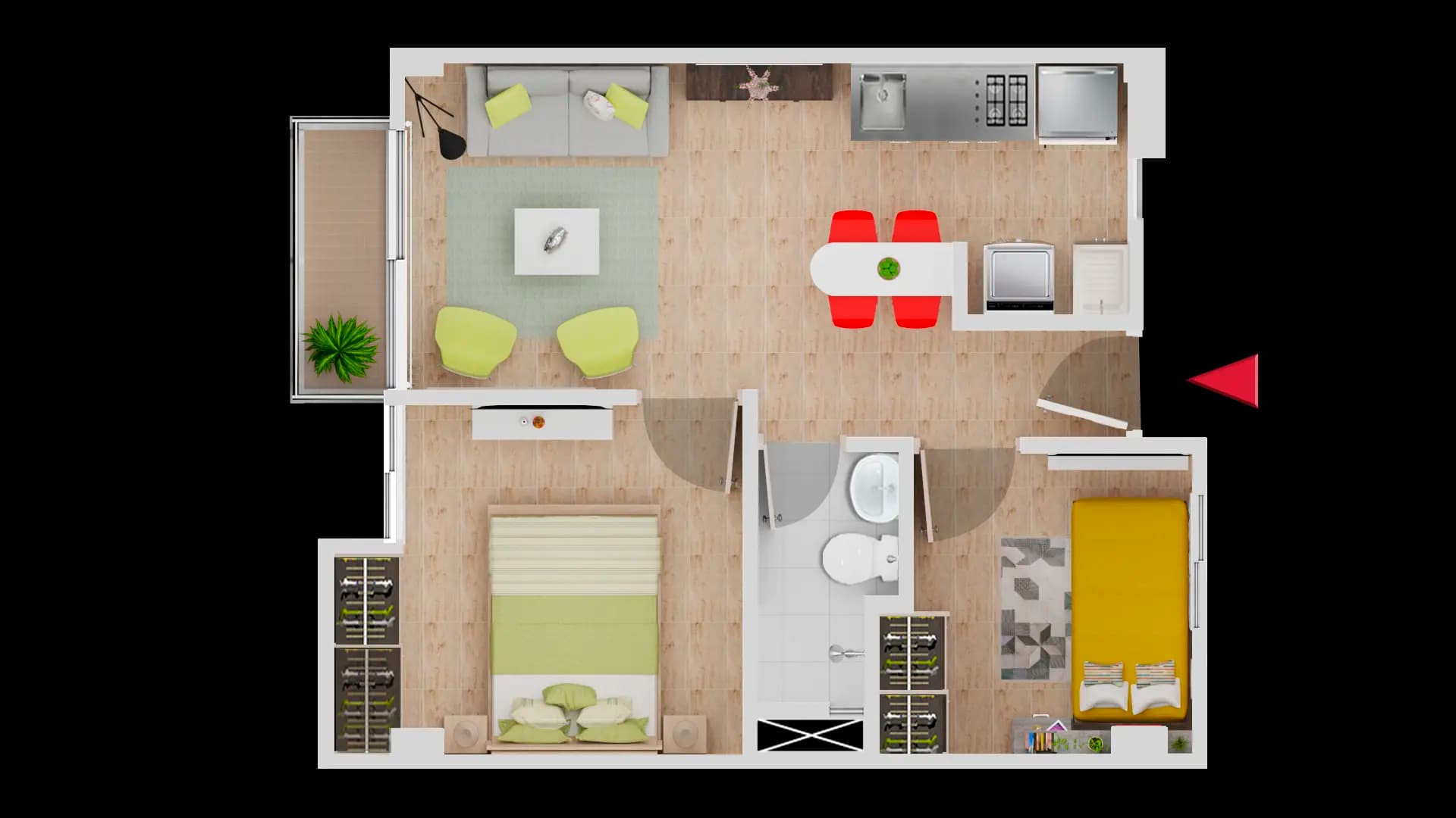 Render apartasuite 5 APTO 113