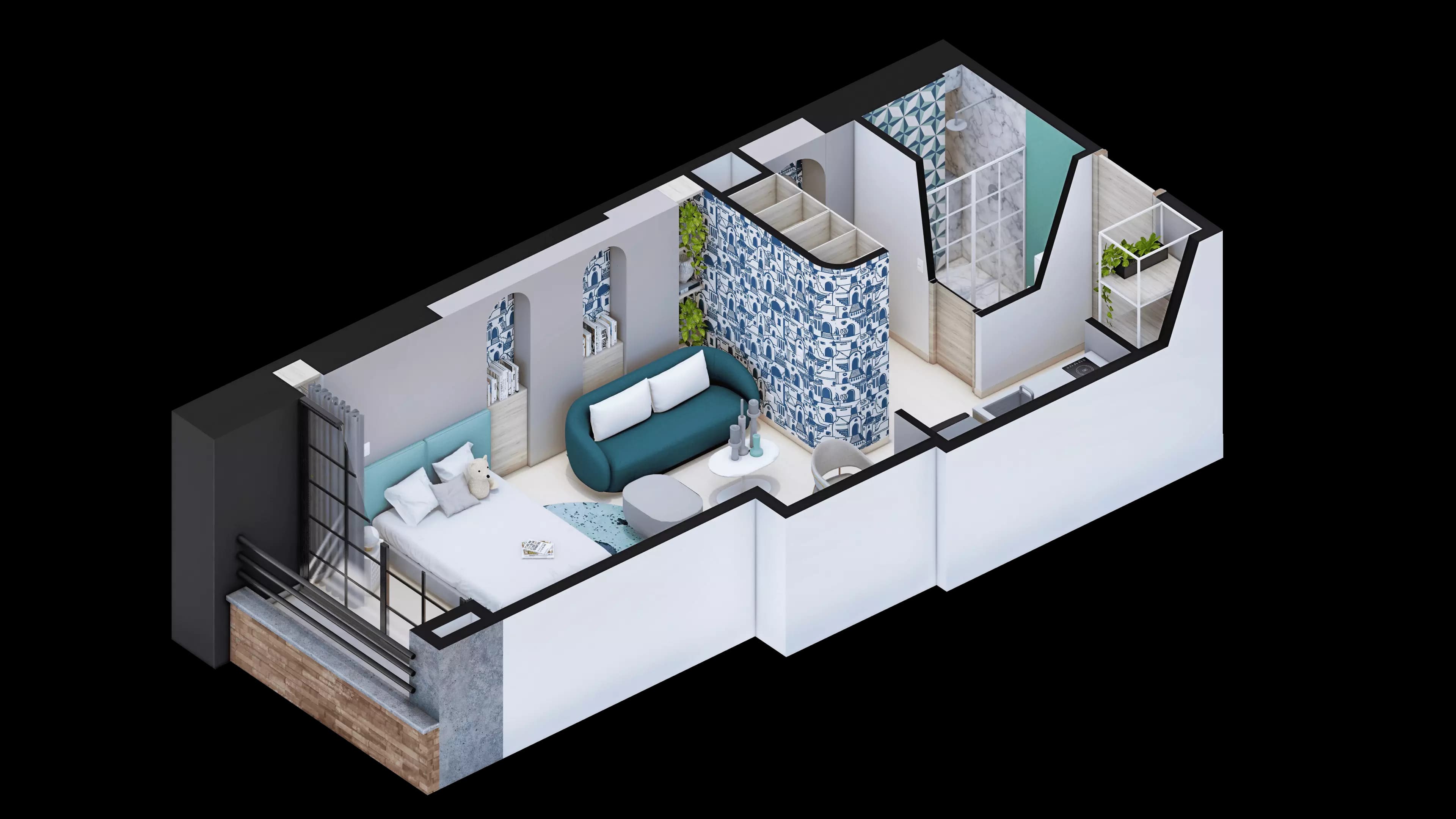 Render apartasuite SANTORINI S-22